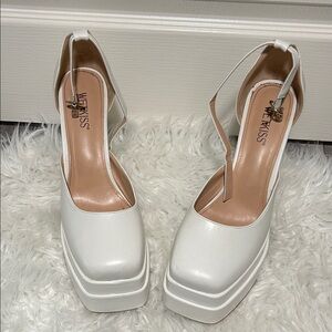 WETKISS White Platform Heels